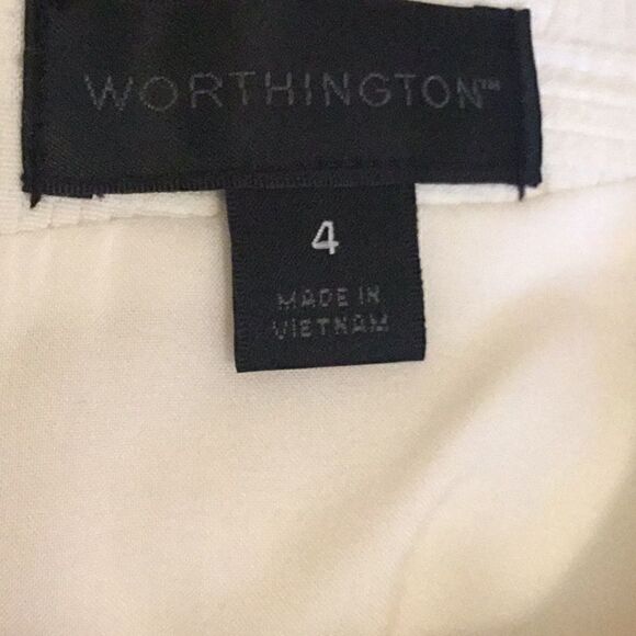 Off white dress in size 4 in basket weave design by WORTHINGTON - Picture 11 of 12